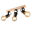 Trio Lighting Trio LYNAR plafondspot | E27 Fitting | mat zwart | 42 x 6 cm | IP20 | excl. 3x E27 | max. 10W