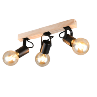 Trio LYNAR ceiling spotlight | E27 | black | IP20