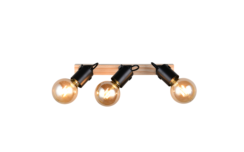 Trio Lighting Trio LYNAR ceiling spotlight | 3x E27 max 40W | black | IP20 | 16.5 cm