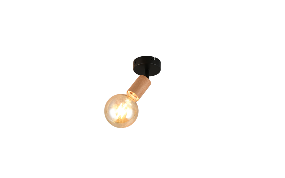 Trio Lighting Trio LAMEGO plafondspot | E27 Fitting | houtimitatie | Ø 4,2 cm | IP20 | excl. 1x E27 | max. 10W Trio Lighting Trio LAMEGO plafondspot | E27 Fitting | houtimitatie | Ø 4,2 cm | IP20 | excl. 1x E27 | max. 10W