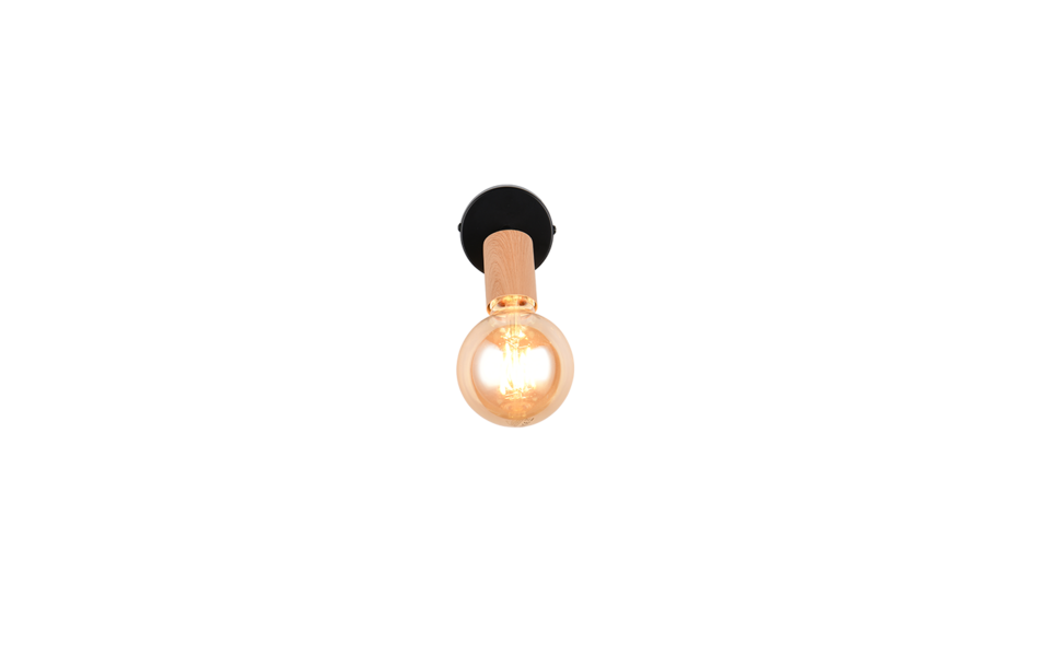 Trio Lighting Trio LAMEGO plafondspot | E27 Fitting | houtimitatie | Ø 4,2 cm | IP20 | excl. 1x E27 | max. 10W Trio Lighting Trio LAMEGO plafondspot | E27 Fitting | houtimitatie | Ø 4,2 cm | IP20 | excl. 1x E27 | max. 10W