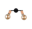 Trio Lighting Trio LAMEGO plafondspot | E27 Fitting | houtimitatie | 35 x 8 cm | IP20 | excl. 2x E27 | max. 10W