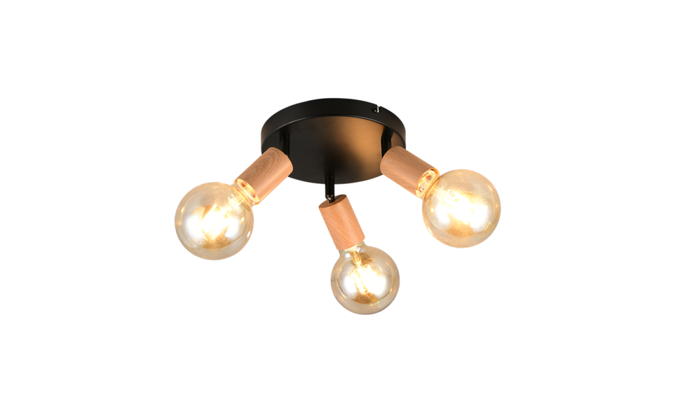 Trio Lighting Trio LAMEGO ceiling spotlight | 3x E27 max 40W | Ø 29 cm | IP20 | 12 cm