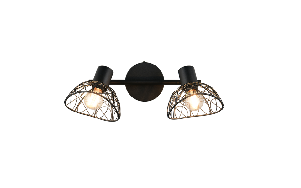 Trio Lighting Trio YAKO ceiling spotlight | 2x E14 max 40W | black | IP20 | 21.5 cm
