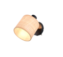 Trio Lighting Trio AIMEE plafondspot | E14 Fitting | mat zwart met natuurlijke afwerking | 10 x 17,6 cm | IP20 | excl. 1x E14 | max. 10W