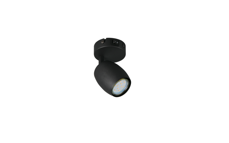 Trio Lighting Trio NANCY plafondspot | GU10 Fitting | mat zwart | Ø 7 cm | IP20 | excl. 1x GU10 | max. 10W Trio Lighting Trio NANCY plafondspot | GU10 Fitting | mat zwart | Ø 7 cm | IP20 | excl. 1x GU10 | max. 10W