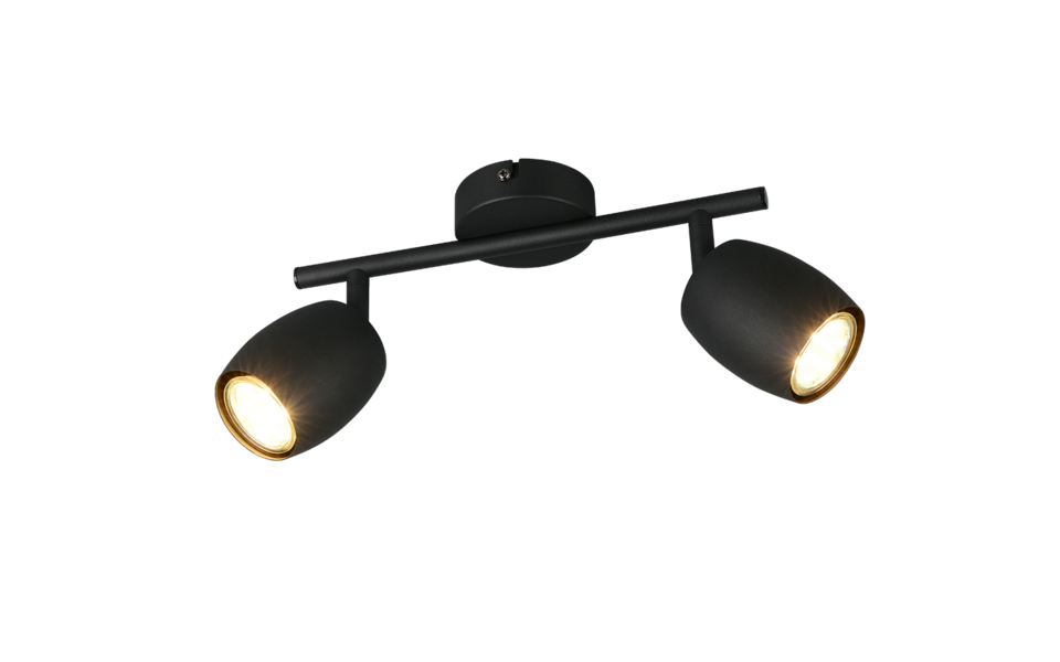 Trio Lighting Trio NANCY plafondspot | GU10 Fitting | mat zwart | Ø 7 cm | IP20 | excl. 2x GU10 | max. 35W Trio Lighting Trio NANCY plafondspot | GU10 Fitting | mat zwart | Ø 7 cm | IP20 | excl. 2x GU10 | max. 35W