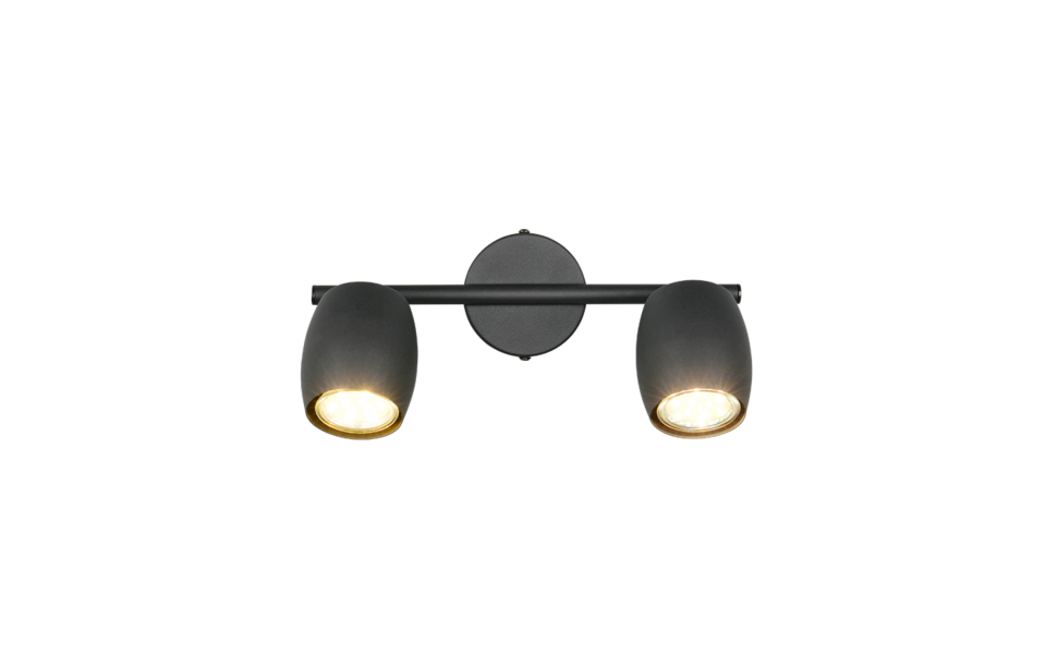 Trio Lighting Trio NANCY plafondspot | GU10 Fitting | mat zwart | Ø 7 cm | IP20 | excl. 2x GU10 | max. 35W Trio Lighting Trio NANCY plafondspot | GU10 Fitting | mat zwart | Ø 7 cm | IP20 | excl. 2x GU10 | max. 35W