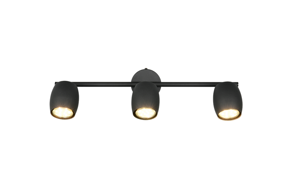 Trio Lighting Trio NANCY plafondspot | GU10 Fitting | mat zwart | Ø 7 cm | IP20 | excl. 3x GU10 | max. 35W