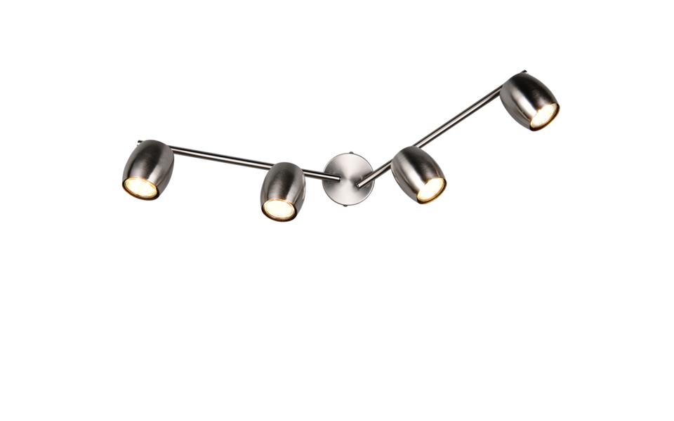 Trio Lighting Trio NANCY plafondspot | GU10 Fitting | nikkel mat | Ø 7 cm | IP20 | excl. 4x GU10 | max. 35W