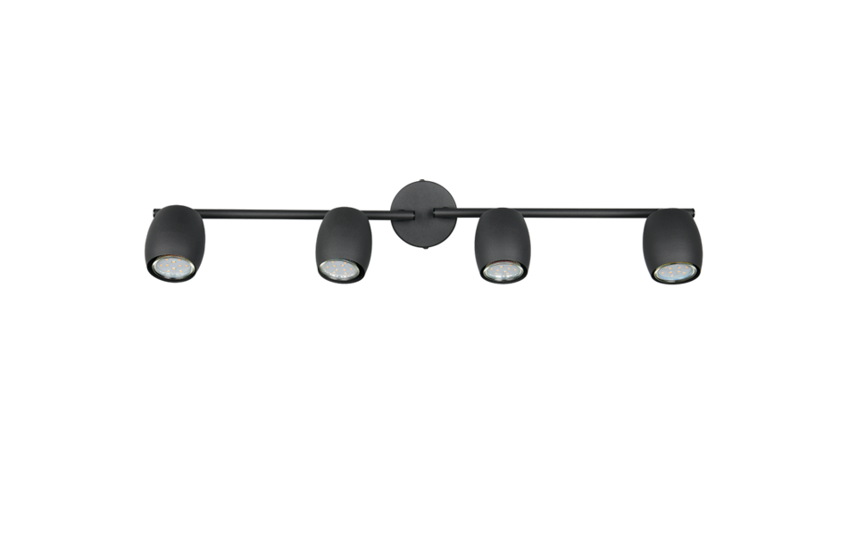 Trio Lighting Trio NANCY plafondspot | GU10 Fitting | mat zwart | Ø 7 cm | IP20 | excl. 4x GU10 | max. 35W