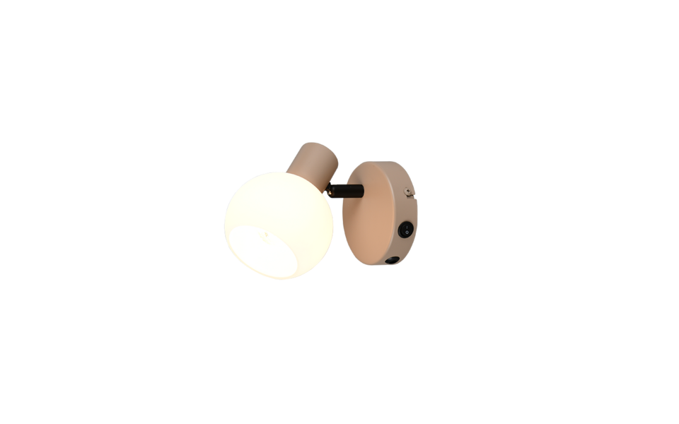 Trio Lighting Trio BOBA plafondspot | E14 Fitting | warm beige met wit | Ø 10 cm | IP20 | excl. 1x E14 | max. 10W