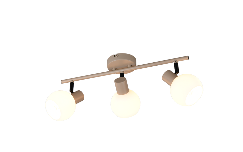 Trio Lighting Trio BOBA plafondspot | E14 Fitting | warm beige met wit | Ø 10 cm | IP20 | excl. 3x E14 | max. 10W Trio Lighting Trio BOBA plafondspot | E14 Fitting | warm beige met wit | Ø 10 cm | IP20 | excl. 3x E14 | max. 10W