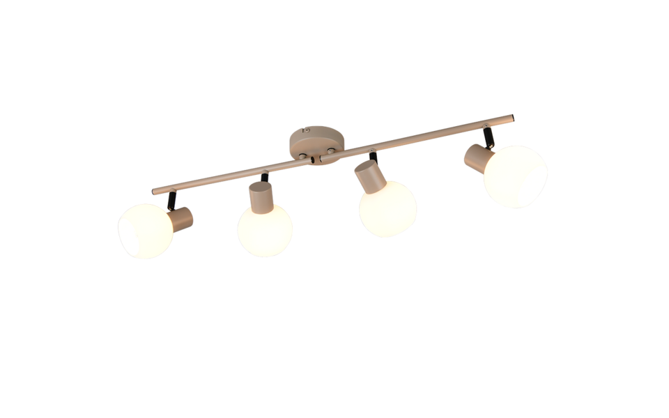 Trio Lighting Trio BOBA plafondspot | E14 Fitting | warm beige met wit | Ø 10 cm | IP20 | excl. 4x E14 | max. 10W