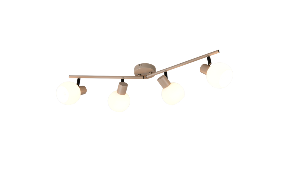 Trio Lighting Trio BOBA plafondspot | E14 Fitting | warm beige met wit | Ø 10 cm | IP20 | excl. 4x E14 | max. 10W