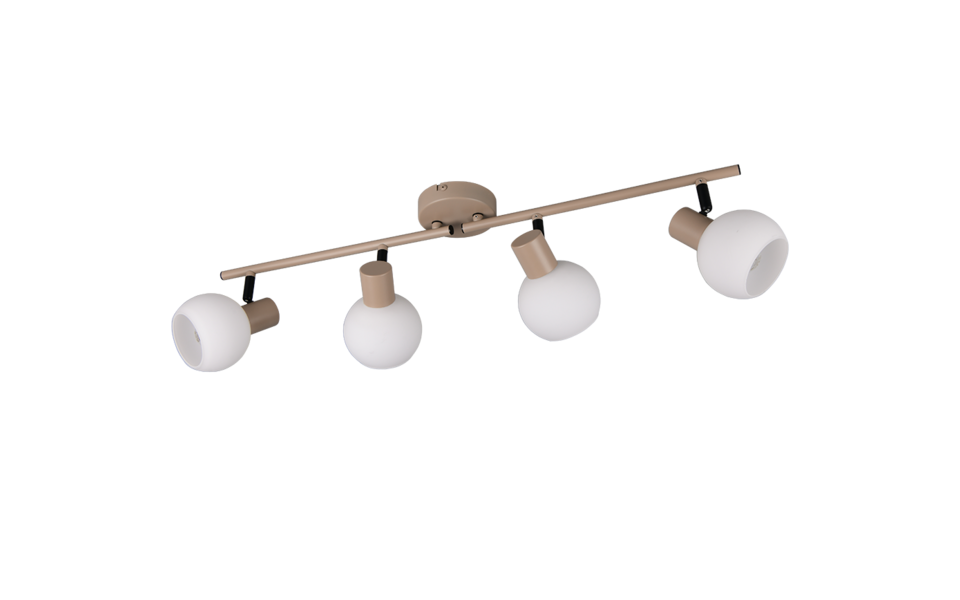 Trio Lighting Trio BOBA plafondspot | E14 Fitting | warm beige met wit | Ø 10 cm | IP20 | excl. 4x E14 | max. 10W