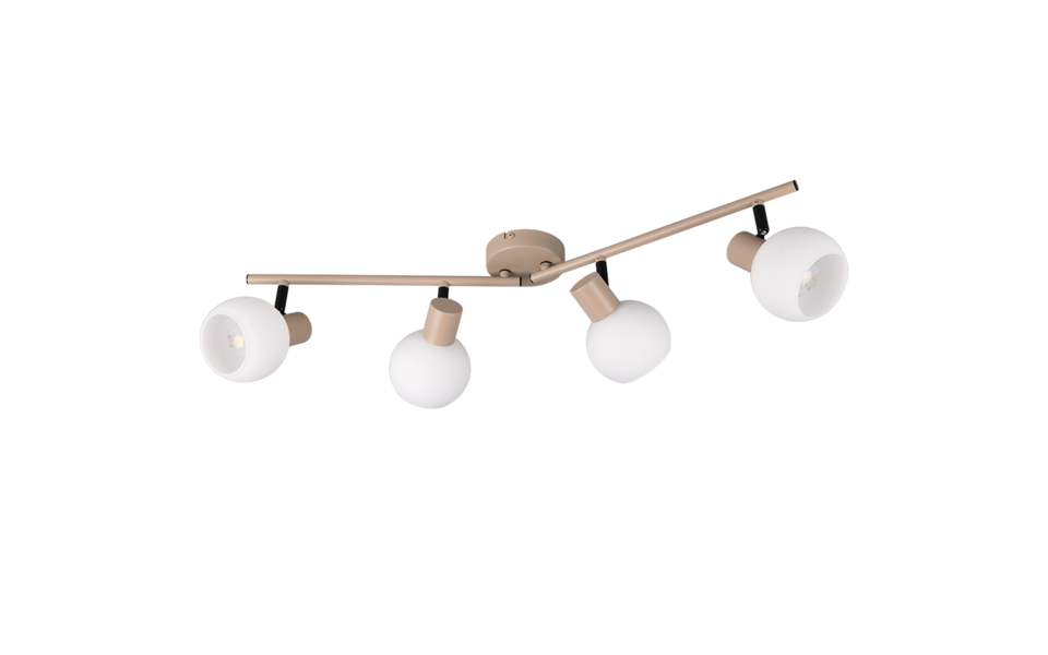 Trio Lighting Trio BOBA plafondspot | E14 Fitting | warm beige met wit | Ø 10 cm | IP20 | excl. 4x E14 | max. 10W