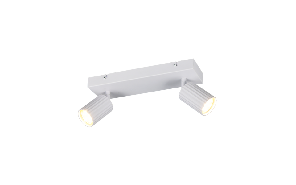 Trio Lighting Trio SOKA plafondspot | GU10 Fitting | wit mat | 30 x 9 cm | IP20 | excl. 2x GU10 | max. 10W