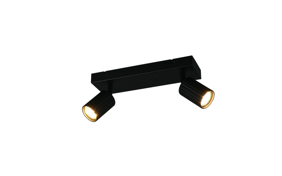 Trio Lighting Trio SOKA plafondspot | GU10 Fitting | mat zwart | 30 x 9 cm | IP20 | excl. 2x GU10 | max. 10W Trio Lighting Trio SOKA plafondspot | GU10 Fitting | mat zwart | 30 x 9 cm | IP20 | excl. 2x GU10 | max. 10W
