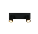 Trio Lighting Trio SOKA plafondspot | GU10 Fitting | mat zwart | 30 x 9 cm | IP20 | excl. 2x GU10 | max. 10W