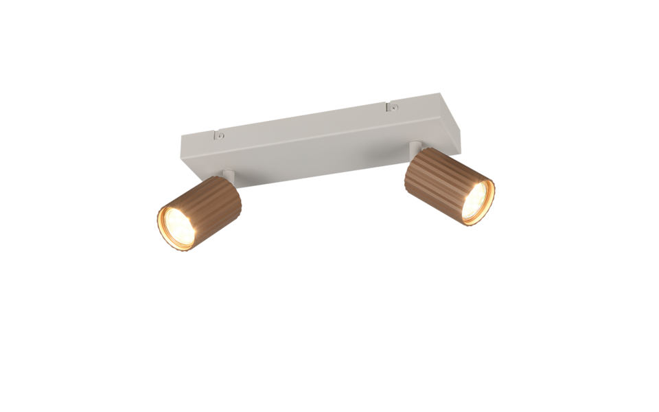 Trio Lighting Trio SOKA plafondspot | GU10 Fitting | koffie | 30 x 9 cm | IP20 | excl. 2x GU10 | max. 10W