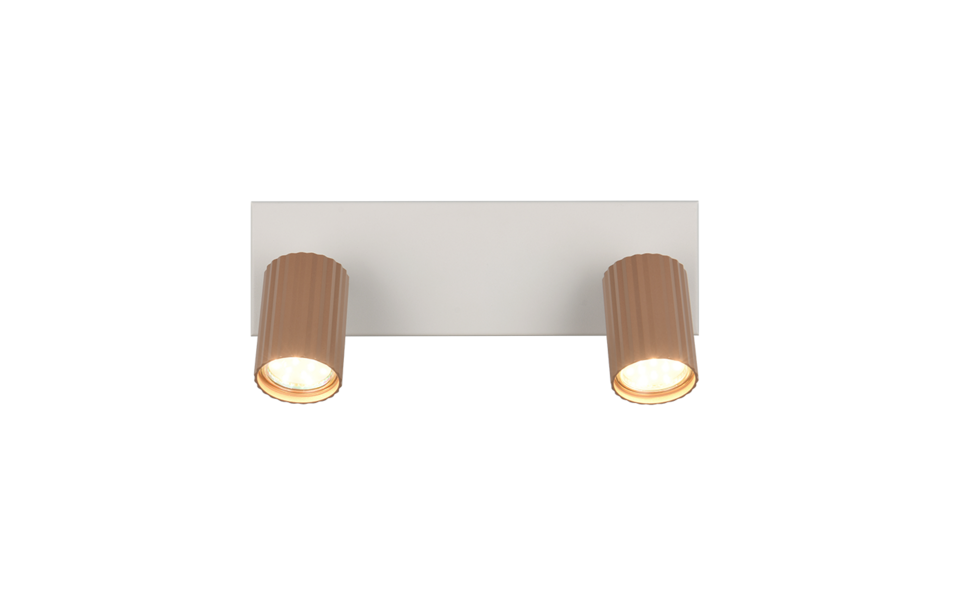 Trio Lighting Trio SOKA plafondspot | GU10 Fitting | koffie | 30 x 9 cm | IP20 | excl. 2x GU10 | max. 10W