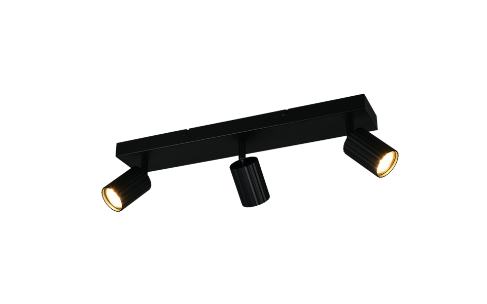 Trio Lighting Trio SOKA plafondspot | GU10 Fitting | mat zwart | 50 x 9 cm | IP20 | excl. 3x GU10 | max. 10W Trio Lighting Trio SOKA plafondspot | GU10 Fitting | mat zwart | 50 x 9 cm | IP20 | excl. 3x GU10 | max. 10W