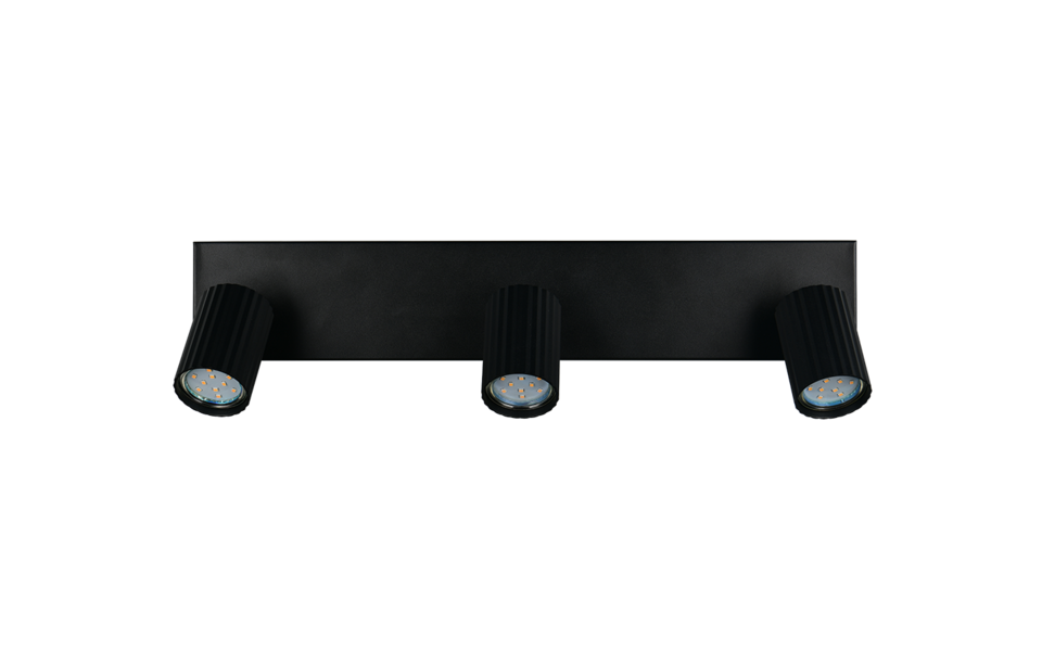 Trio Lighting Trio SOKA plafondspot | GU10 Fitting | mat zwart | 50 x 9 cm | IP20 | excl. 3x GU10 | max. 10W Trio Lighting Trio SOKA plafondspot | GU10 Fitting | mat zwart | 50 x 9 cm | IP20 | excl. 3x GU10 | max. 10W