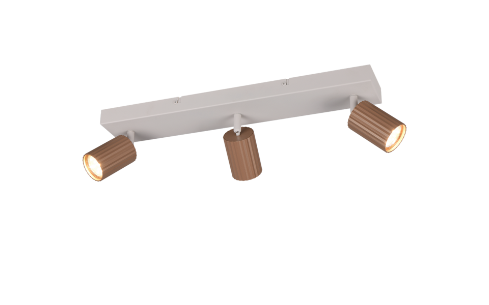 Trio Lighting Trio SOKA plafondspot | GU10 Fitting | koffie | 50 x 9 cm | IP20 | excl. 3x GU10 | max. 10W