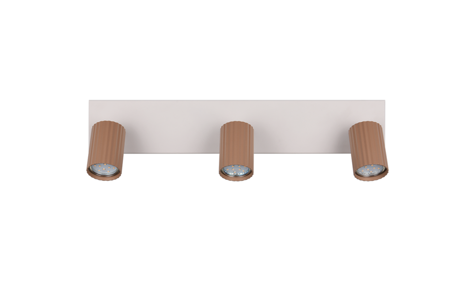 Trio Lighting Trio SOKA ceiling spotlight | 3x GU10 | mocha brown | IP20 | 14.5 cm