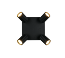 Trio Lighting Trio SOKA plafondspot | GU10 Fitting | mat zwart | 20 x 20 cm | IP20 | excl. 4x GU10 | max. 10W