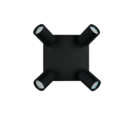 Trio Lighting Trio SOKA plafondspot | GU10 Fitting | mat zwart | 20 x 20 cm | IP20 | excl. 4x GU10 | max. 10W