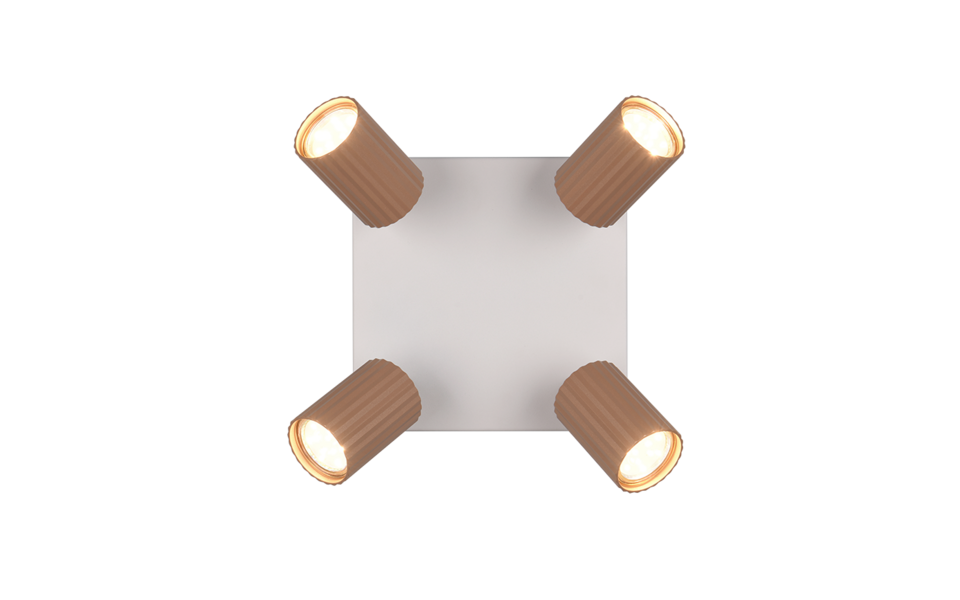 Trio Lighting Trio SOKA ceiling spotlight | 4x GU10 | mocha brown | Ø 20 cm | IP20 | 14.5 cm