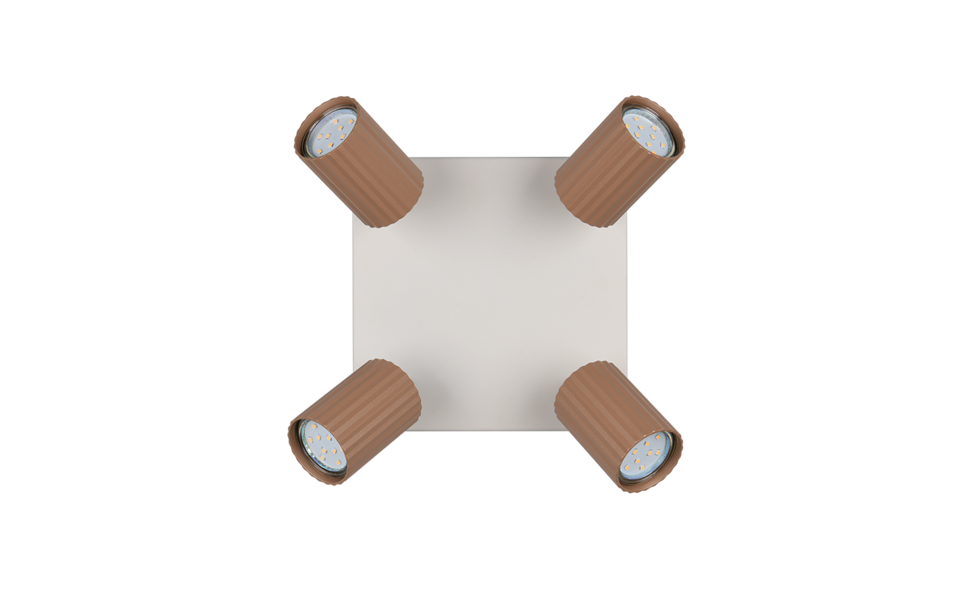 Trio Lighting Trio SOKA plafondspot | GU10 Fitting | koffie | Ø 5,5 cm | IP20 | excl. 4x GU10 | max. 10W