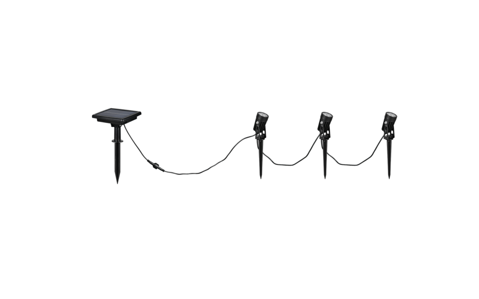 Trio Lighting Trio OBIDOS plafondspot | LED | mat zwart | 620 x 2,5 cm | IP44 | 3x 0,5W | 35 lm | 4000K