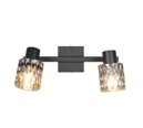 Trio Lighting Trio JACK plafondspot | E27 Fitting | mat zwart met rookkleur | 37 x 16 cm | IP20 | excl. 2x E27 | max. 10W