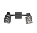 Trio Lighting Trio JACK plafondspot | E27 Fitting | mat zwart met rookkleur | 37 x 16 cm | IP20 | excl. 2x E27 | max. 10W