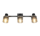Trio Lighting Trio JACK plafondspot | E27 Fitting | mat zwart met rookkleur | 55 x 16 cm | IP20 | excl. 3x E27 | max. 10W
