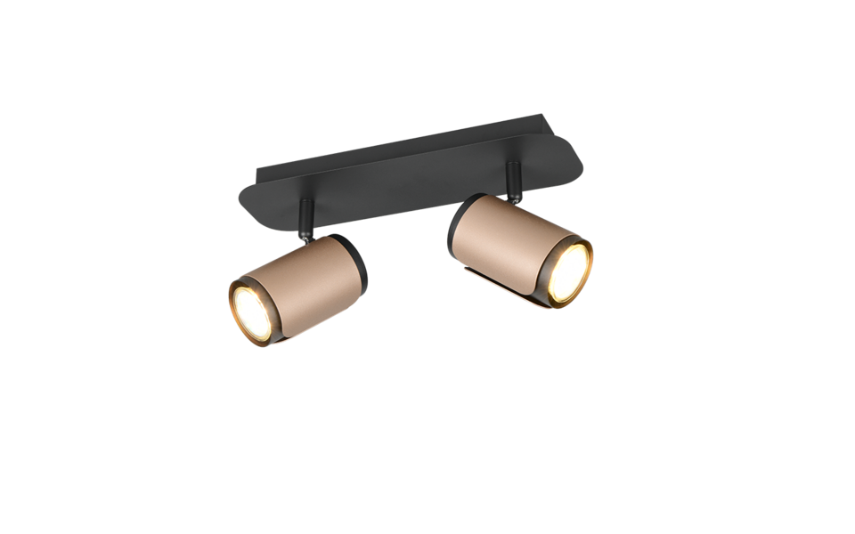 Trio Lighting Trio GILLAN ceiling spotlight | 2x GU10 | mocha brown | IP20 | 16 cm Trio Lighting Trio GILLAN ceiling spotlight | 2x GU10 | mocha brown | IP20 | 16 cm