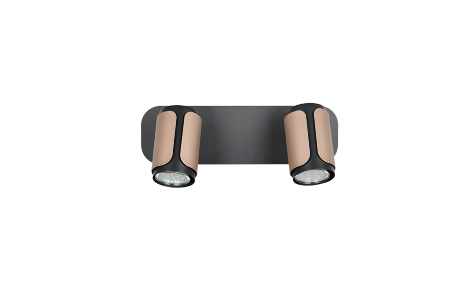 Trio Lighting Trio GILLAN plafondspot | GU10 Fitting | koffie | 30 x 12 cm | IP20 | excl. 2x GU10 | max. 10W