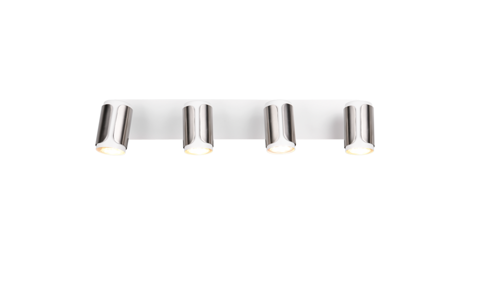 Trio Lighting Trio GILLAN plafondspot | GU10 Fitting | nikkel mat | 60 x 12 cm | IP20 | excl. 4x GU10 | max. 10W