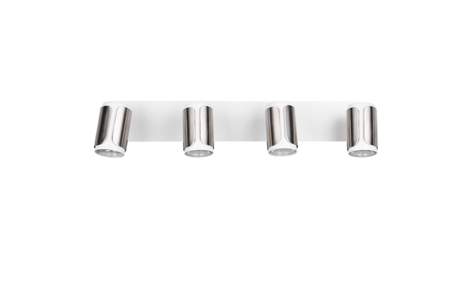 Trio Lighting Trio GILLAN plafondspot | GU10 Fitting | nikkel mat | 60 x 12 cm | IP20 | excl. 4x GU10 | max. 10W