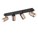 Trio Lighting Trio GILLAN plafondspot | GU10 Fitting | koffie | 60 x 12 cm | IP20 | excl. 4x GU10 | max. 10W