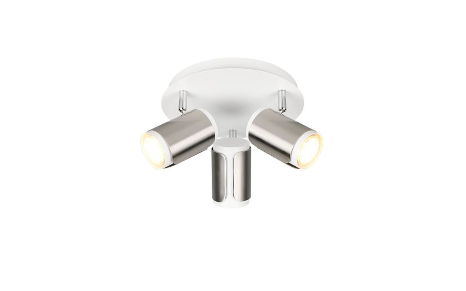Trio Lighting Trio GILLAN plafondspot | GU10 Fitting | nikkel mat | Ø 30 cm | IP20 | excl. 3x GU10 | max. 10W