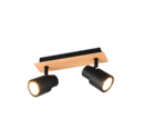 Trio Lighting Trio PIERRE plafondspot | GU10 Fitting | mat zwart | 31 x 6 cm | IP20 | excl. 2x GU10 | max. 10W