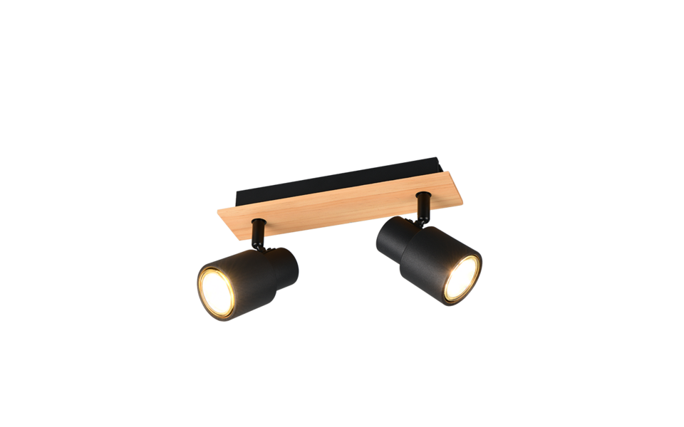 Trio Lighting Trio PIERRE ceiling spotlight | 2x GU10 | black | IP20 | 15 cm Trio Lighting Trio PIERRE ceiling spotlight | 2x GU10 | black | IP20 | 15 cm