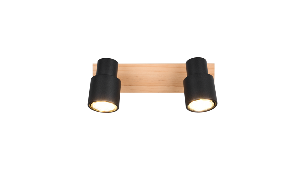 Trio Lighting Trio PIERRE ceiling spotlight | 2x GU10 | black | IP20 | 15 cm Trio Lighting Trio PIERRE ceiling spotlight | 2x GU10 | black | IP20 | 15 cm