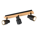 Trio Lighting Trio PIERRE plafondspot | GU10 Fitting | mat zwart | 46 x 6 cm | IP20 | excl. 3x GU10 | max. 10W