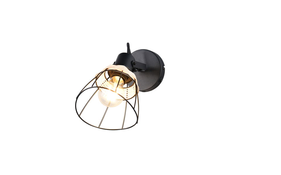 Trio Lighting Trio JEROME plafondspot | E27 Fitting | mat zwart met natuurlijke afwerking | Ø 14 cm | IP20 | excl. 1x E27 | max. 10W Trio Lighting Trio JEROME plafondspot | E27 Fitting | mat zwart met natuurlijke afwerking | Ø 14 cm | IP20 | excl. 1x E27 | max. 10W