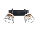 Trio Lighting Trio JEROME plafondspot | E27 Fitting | mat zwart met natuurlijke afwerking | 36 x 20,7 cm | IP20 | excl. 2x E27 | max. 10W